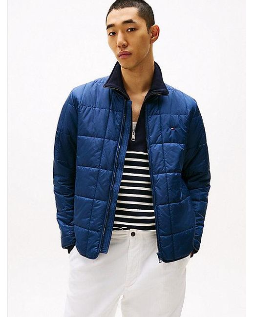 Tommy Hilfiger Regular Fit Vierkant Quilted Jack in het Blue voor heren