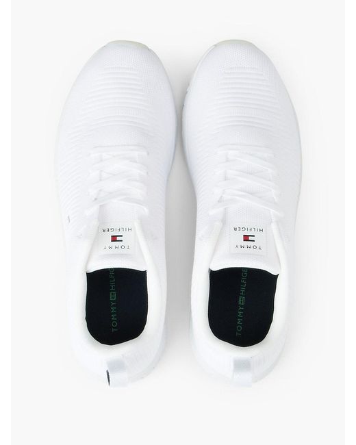 Tommy Hilfiger White Signature Knitted Trainers for men