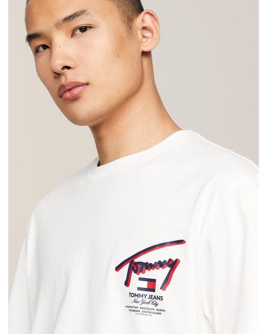 Tommy Hilfiger White Signature Back Logo T-shirt for men