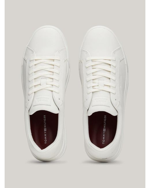 Tommy Hilfiger White Logo Leather Chunky Court Trainers for men