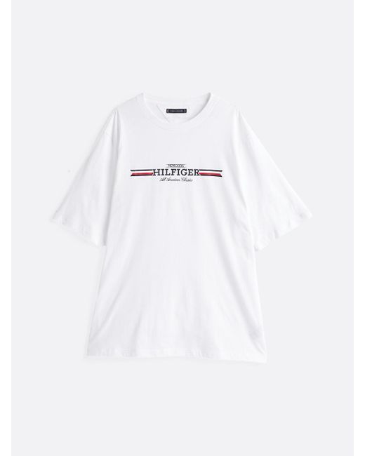 Tommy Hilfiger White Plus Chest Logo T-shirt for men