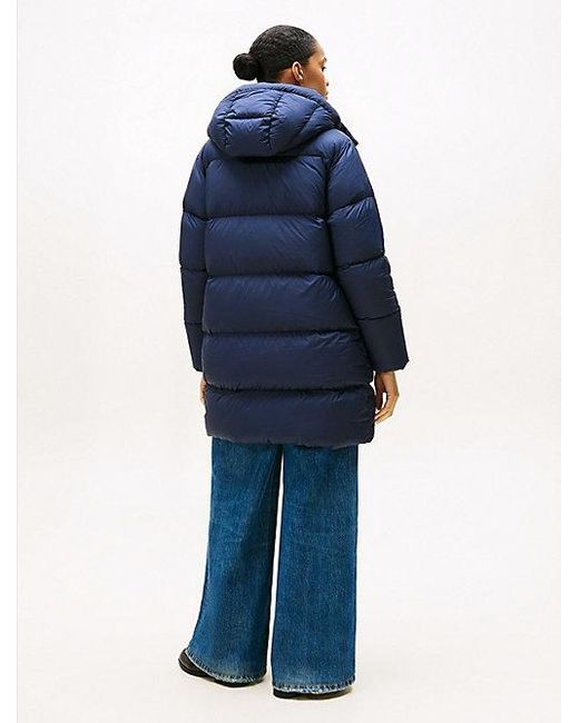 Tommy Hilfiger Waterafstotende Donsjas Met Capuchon in het Blue