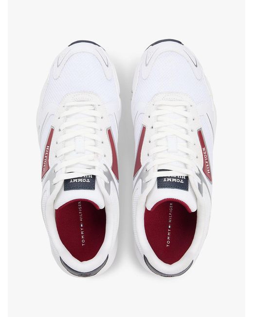 Tommy Hilfiger White Logo Mixed Texture Cleat Trainers for men