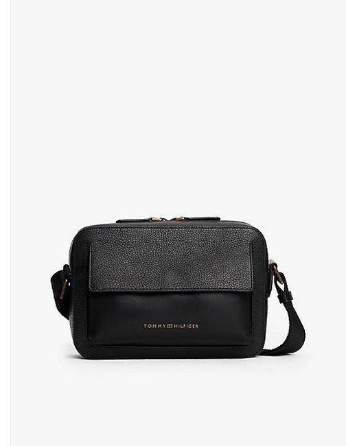 Tommy Hilfiger Casual Crossbodytas Van Leer in het Black voor heren