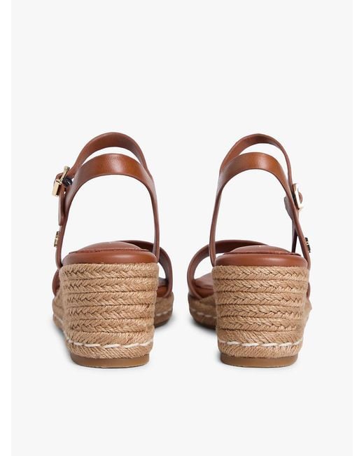 Tommy Hilfiger Multicolor Th Monogram Leather Wedge Espadrilles