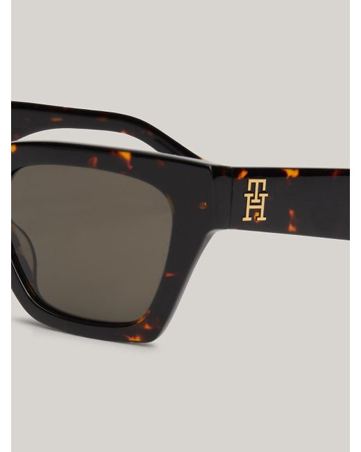 Tommy Hilfiger Brown Narrow Rectangular Cat-eye Sunglasses