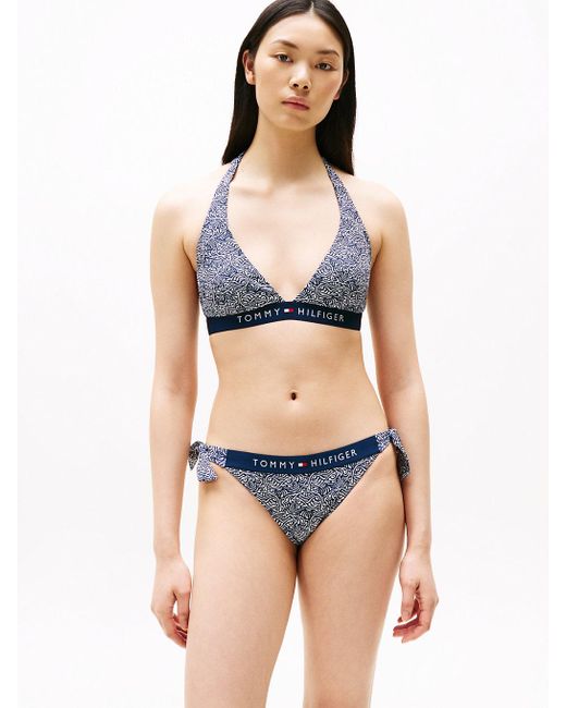 Tommy Hilfiger Blue Original Print Side Tie Bikini Bottoms