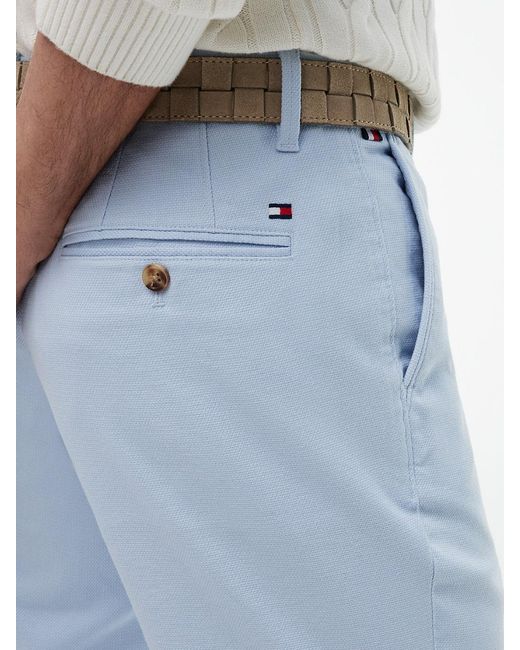 Tommy Hilfiger Blue Denton Slim Straight Open Structured Chinos for men