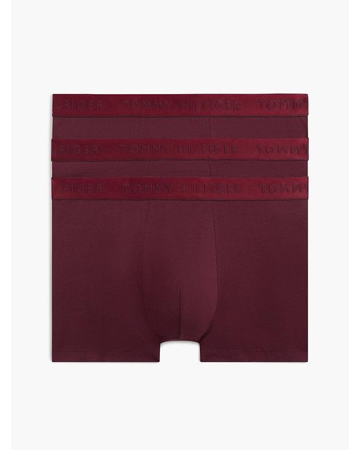 Tommy Hilfiger Purple 3-Pack Everyday Luxe Tonal Logo Trunks for men