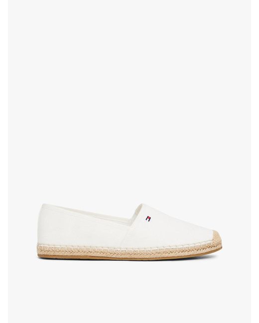 Espadrilles En Toile À Drapeau Brodé Tommy Hilfiger en coloris White