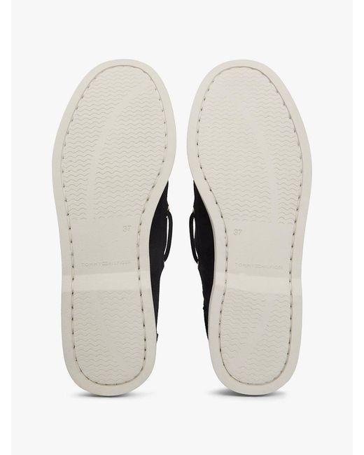 Tommy Hilfiger White Suede Boat Shoes