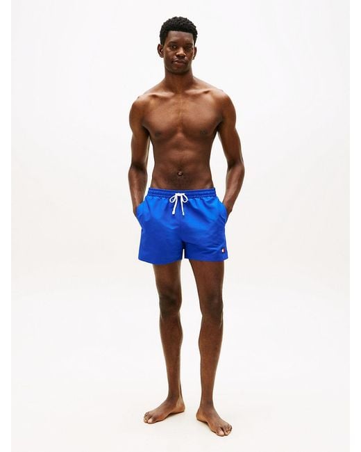 Tommy Hilfiger Blue Heritage Logo Mid Length Swim Shorts for men