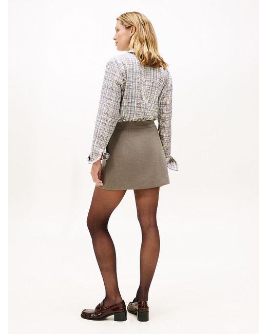 Tommy Hilfiger Natural Box Pleat A-Line Mini Skirt