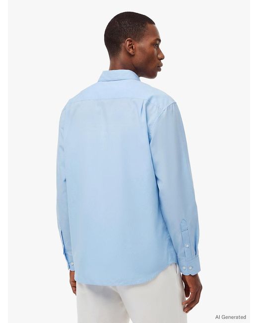 Tommy Hilfiger Blue New York Label Relaxed Fit Poplin Shirt for men