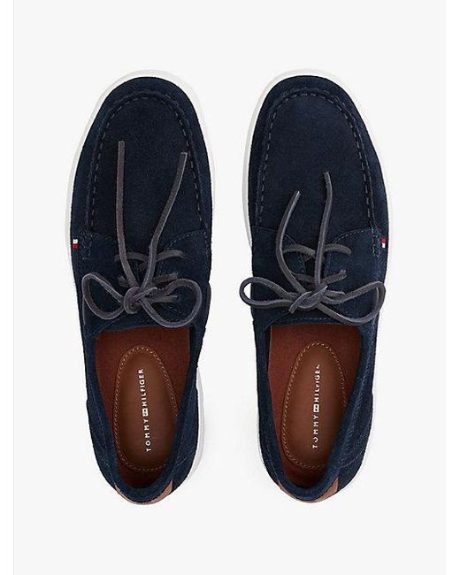 Tommy Hilfiger Hybride Suède Bootschoen Met Veters in het Blue voor heren