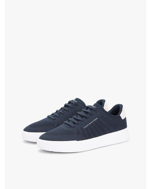 Tommy Hilfiger Blue Logo Knit Court Trainers for men