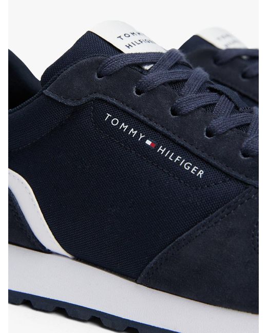 Baskets En Daim À Logo Tommy Hilfiger pour homme en coloris Blue
