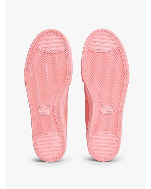 Tommy Hilfiger Pink Archive Flag Stripe Washed Canvas Trainers