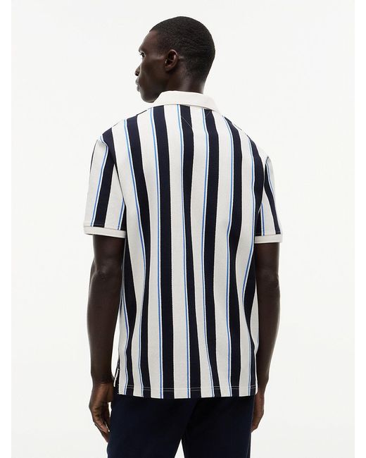 Tommy Hilfiger Blue Relaxed Fit Stripe Crepe Polo Shirt for men