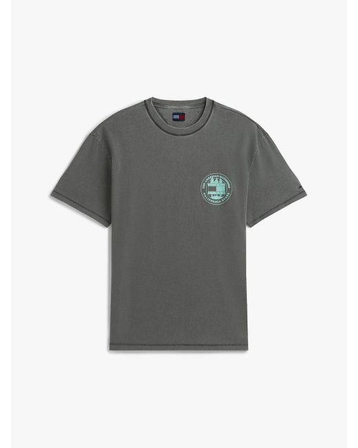Tommy Hilfiger Gray Back Slogan Textured Relaxed T-Shirt for men
