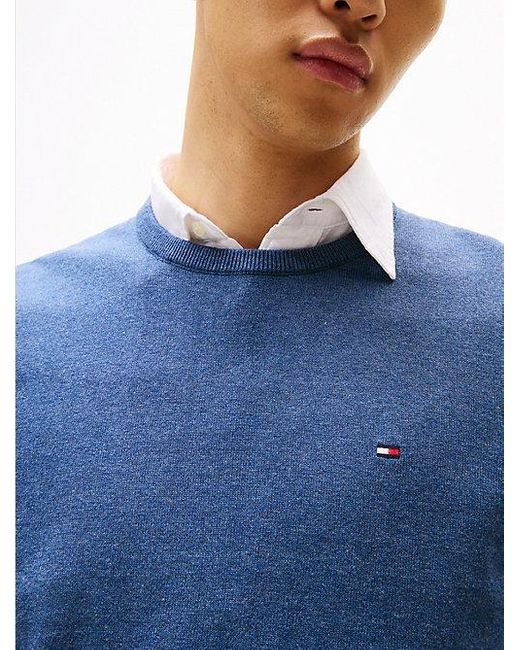 Tommy Hilfiger Trui Met Ronde Hals En Geborduurde Vlag in het Blue voor heren