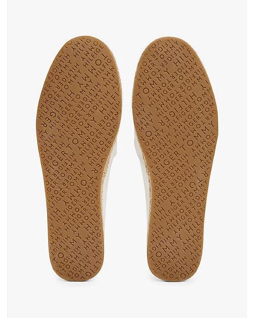 Tommy Hilfiger Canvas Espadrille Met Geborduurde Vlag in het White