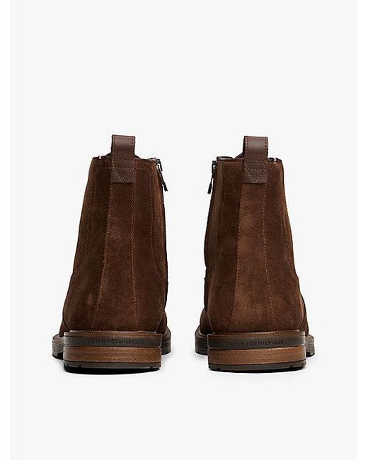 Tommy Hilfiger Suède Boots Met Profielzool En Moccasin-Neus in het Brown voor heren