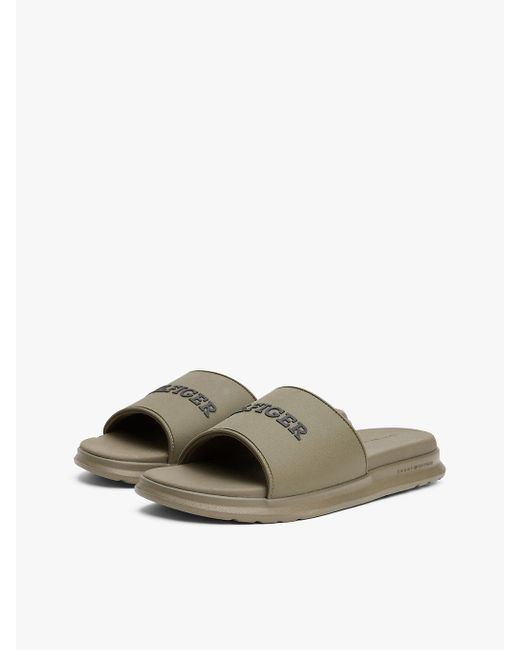 Tommy Hilfiger Multicolor Textured Logo Pool Slides for men