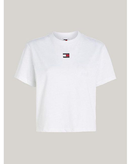 Tommy Hilfiger Boxy Fit T-shirt Met Badge in het White