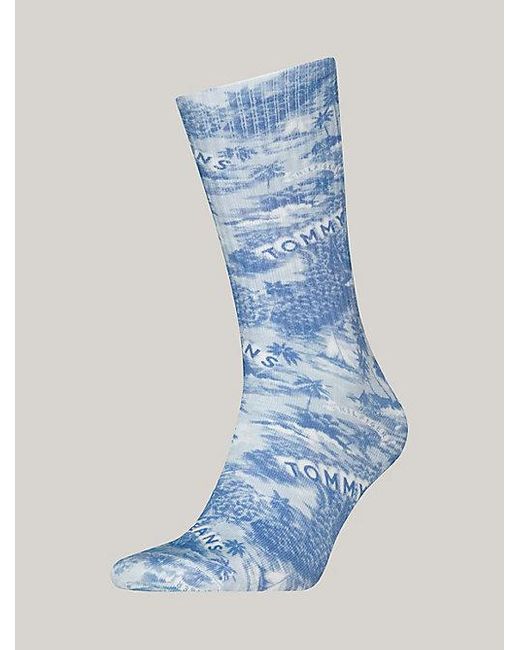 Tommy Hilfiger Blue 1er-Pack Socken mit Hawaii-Print