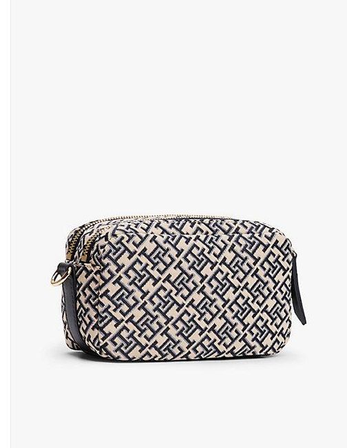 Tommy Hilfiger White Kameratasche Mit Th-Monogramm-Jacquard