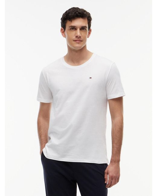 Tommy Hilfiger White 3-Pack Signature Jersey Lounge T-Shirts for men