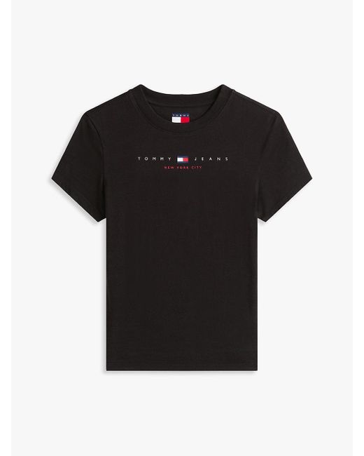 Tommy Hilfiger White Linear Logo Slim T-shirt