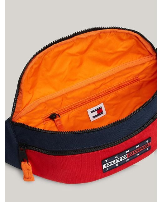 Tommy Hilfiger Red Archive Colour-blocked Crossover Bum Bag for men