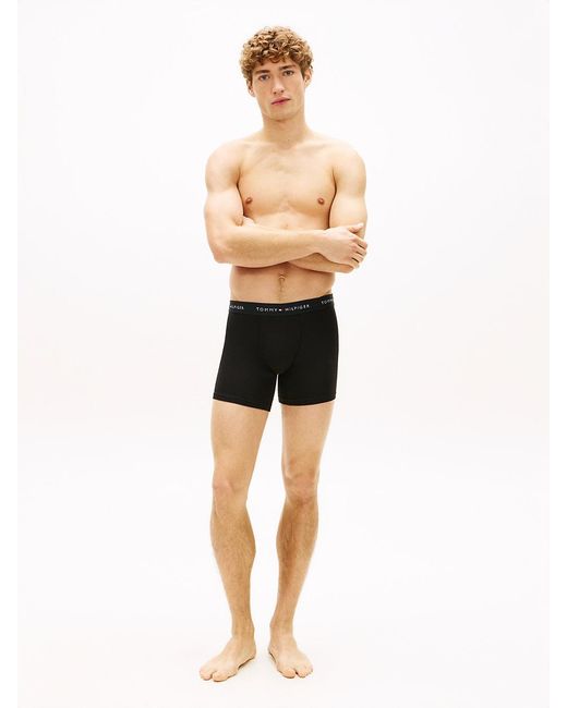 Tommy Hilfiger Black 3-pack Signature Logo Waistband Boxer Briefs for men