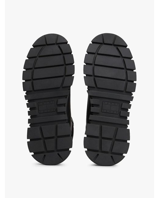 Sneakers Alte Con Suola Carrarmato E Pelle di Tommy Hilfiger in Black