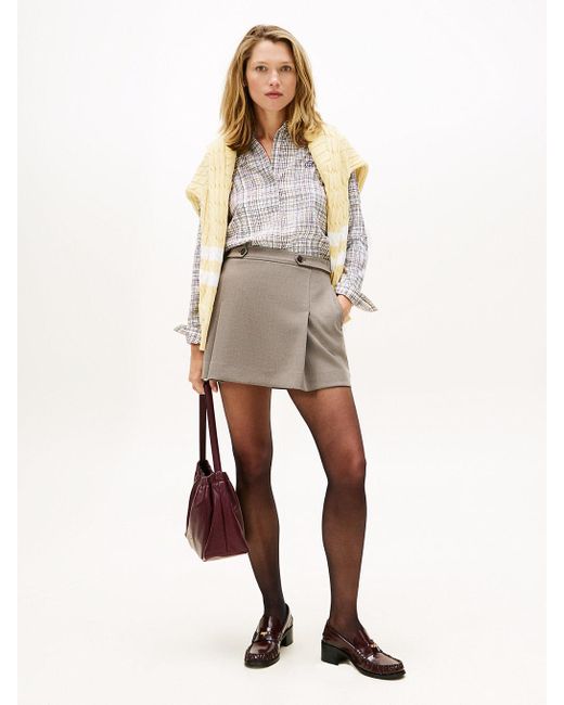 Tommy Hilfiger Natural Box Pleat A-Line Mini Skirt