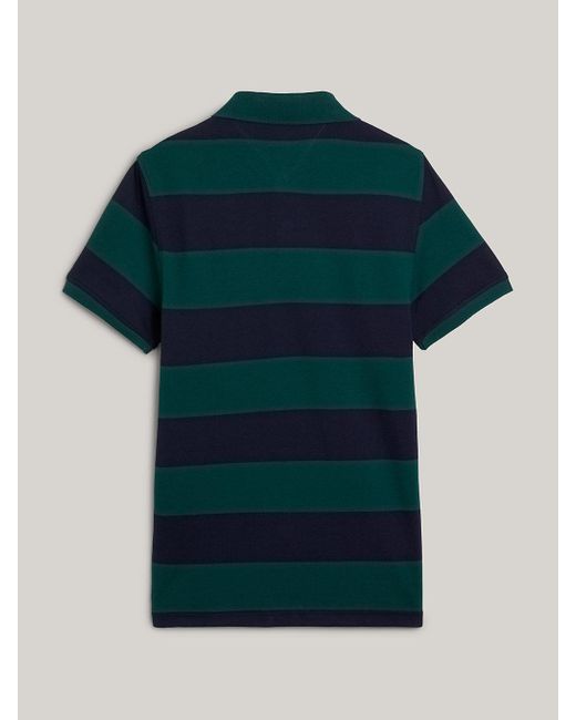Tommy Hilfiger Green Adaptive Rugby Stripe Slim Polo for men