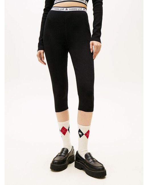 Tommy Hilfiger Black Tommy Girl Extra Slim Cropped Knit Trousers