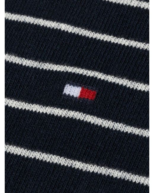 Tommy Hilfiger Blue 2-pack Flag Embroidery Stripe Ankle Socks