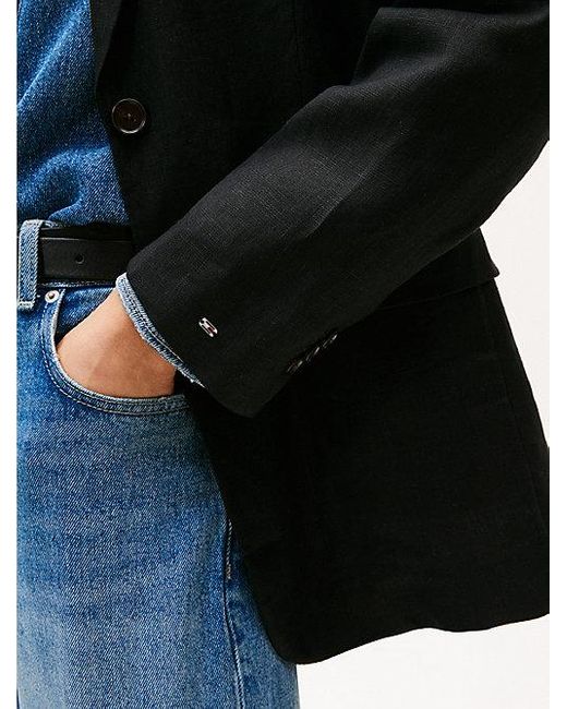 Americana Sencilla De Corte Amplio Con Lino Tommy Hilfiger de color Blue