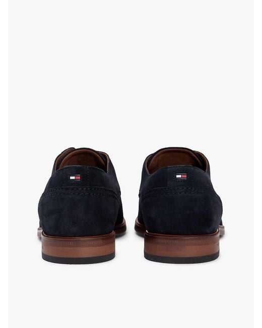 Tommy Hilfiger Blue Suede Derby Shoes for men