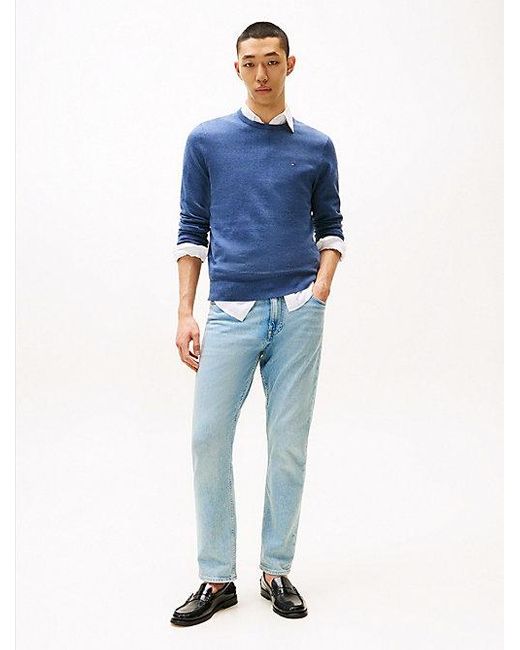 Tommy Hilfiger Rundhals-Pullover Mit Flag-Stickerei in Blue für Herren