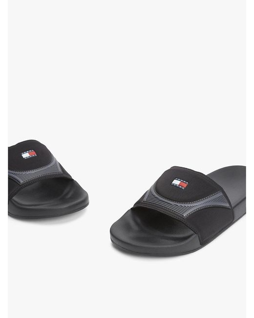 Tommy Hilfiger White Logo Strap Pool Slides for men