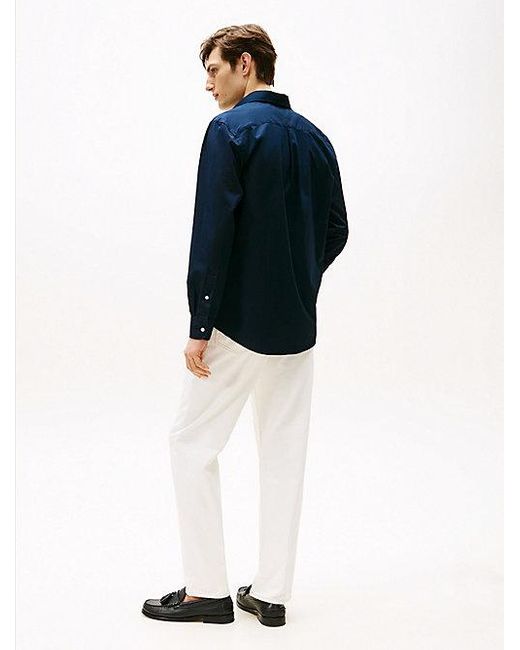 Tommy Hilfiger Th Flex Regular Fit Poplin Overhemd in het Blue voor heren