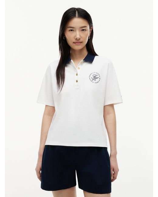 Tommy Hilfiger White Regular Fit-Tone Button Polo Shirt