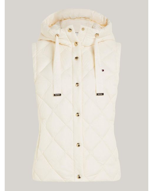 Tommy Hilfiger Natural Classics Water Repellent Down Quilted Hooded Vest