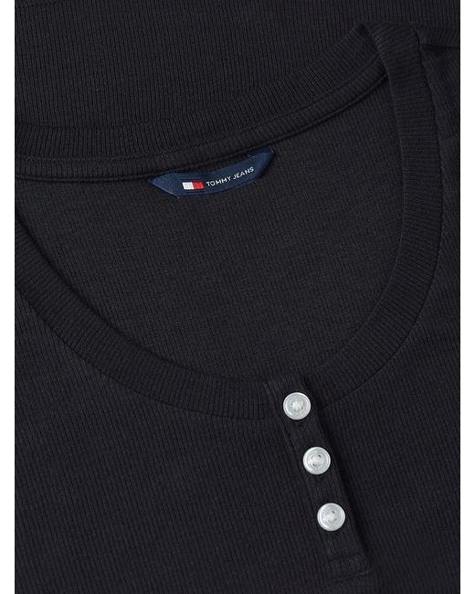 Tommy Hilfiger Black Slim Henley T-Shirt