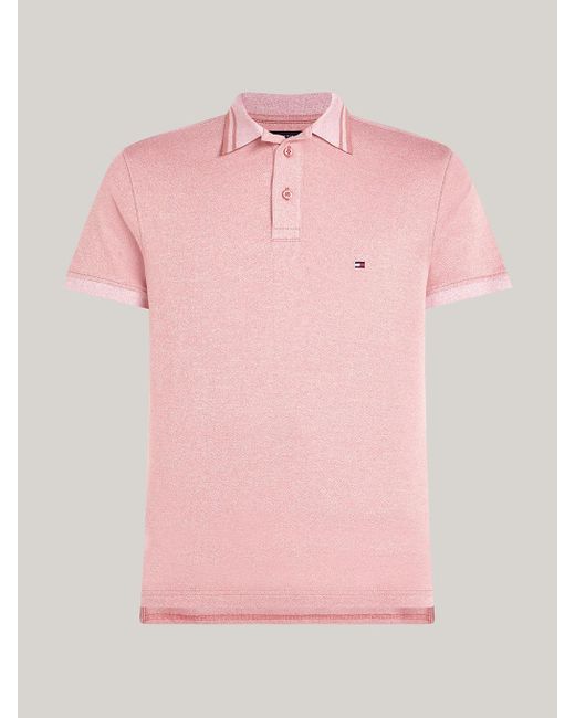 Tommy Hilfiger Pink Tipped Collar Slim Fit Polo for men