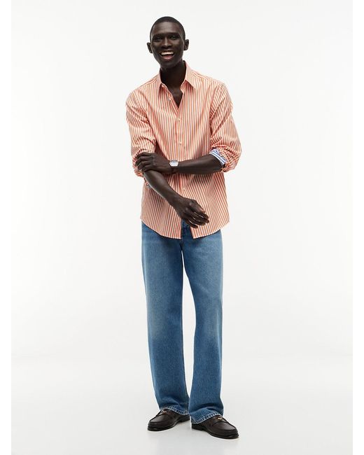 Tommy Hilfiger Pink New York Label Relaxed Stripe Poplin Shirt for men